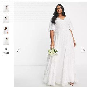 White Sequin Formal Dress